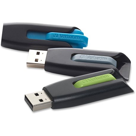 16GB Store 'n' Go V3 USB 3.2 Gen 1 Flash Drive - 3pk - Blue, Green, Gray - 16GB - 3pk - Blue, Green, Gray