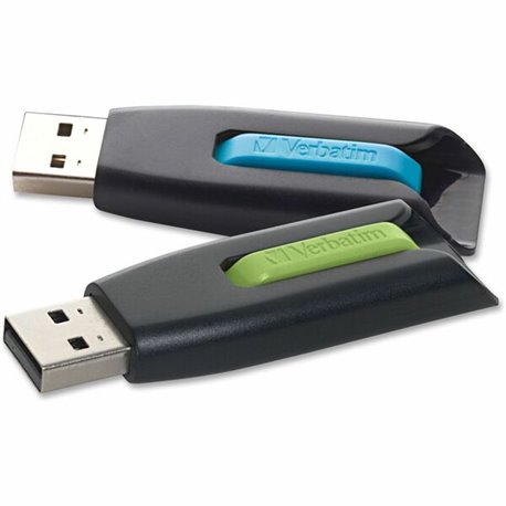 32GB Store 'n' Go V3 USB 3.2 Gen 1 Flash Drive - 2pk - Blue, Green - 32GB - 2 Pk - Blue, Green