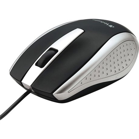 Verbatim Corded Notebook Optical Mouse - Silver - Optical - Cable - Silver - 1 - USB Type A - Scroll Wheel - 3 Button(s)