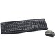 Verbatim Silent Wireless Mouse and Keyboard - Black - USB Wireless RF - Black - USB Wireless RF - Blue LED - 3 Button - Black - 