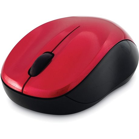 Verbatim Silent Wireless Blue LED Mouse - Red - Blue LED/Optical - Wireless - Radio Frequency - Red - 1 - USB Type A - Scroll Wh