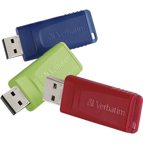 32GB Store 'n' Go USB Flash Drive - 3pk - Red, Green, Blue - 32GB - 3pk - Red, Blue, Green