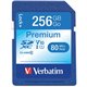 Verbatim 256GB Premium SDXC Memory Card, UHS-I V10 U1 Class 10 - 90 MB/s Read - Lifetime Warranty