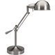 Victory Light V-Light Tilt-arm Desk Lamp - 24" Height - 10 W LED Bulb - Brushed Nickel - Tilted Arm, Adjustable Shade - Metal - 