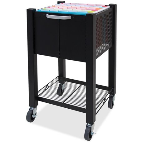 Vertiflex InstaCart Sidekick File Cart - 4 Casters - 2.75" Caster Size - Steel - x 15.5" Width x 13.8" Depth x 26.3" Height - Bl