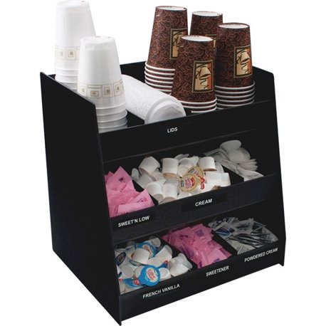 Vertiflex Vertical 3-Shelf Condiment Organizer - 9 Compartment(s) - 15" Height x 14.5" Width x 11.8" Depth - Black - 1 Each