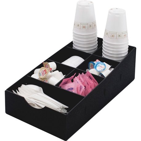 Vertiflex Single-level Condiment Caddy - 7 Compartment(s) - 5.3" Height x 8.8" Width x 16" Depth - Black - 1 Each