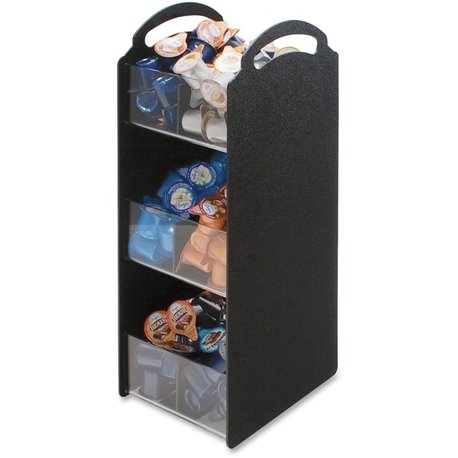 Vertiflex Compact Condiment Organizer - 6 Compartment(s) - 3 Divider(s) - 18" Height x 6.1" Width x 8" Depth - Black - 1 Each