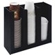 Vertiflex 3-column Cup and Lid Holder Organizer - 11.8" x 12.8" x 4.5" x - 1 Each - Black