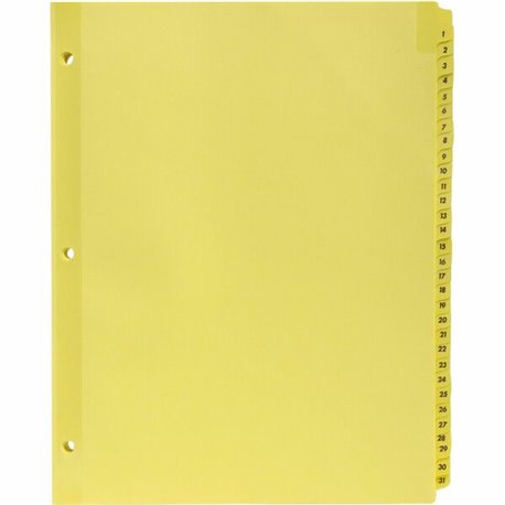 Business Source Preprinted 1-31 Tab Index Dividers - Printed Tab(s) - Digit - 1-31 - 31 Tab(s)/Set - 8.5" Divider Width x 11" Di