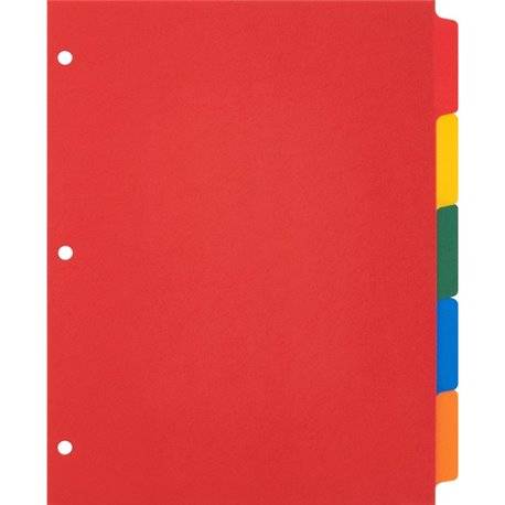 Business Source Plain Tab Color Polyethylene Index Dividers - Blank Tab(s) - 5 Tab(s)/Set - 8.5" Divider Width x 11" Divider Len