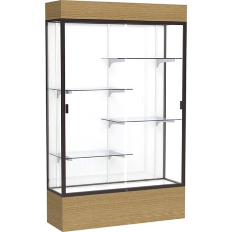 Waddell Reliant Display Cabinet - 48" x 16" x 80" - 4 x Shelf(ves) - Sliding Door(s) - Durable, Adjustable Shelf, Lockable, LED 