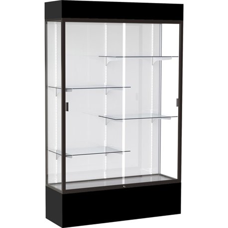 Waddell 4' (48"W) Floor Case - 48" x 16" x 80" - 4 x Shelf(ves) - Sliding Door(s) - Adjustable Shelf, Lockable, LED Light, Sturd