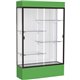 Waddell Lighted Floor Case, White Back w/ Dark Bronze Frame & Colored Base - 48" x 16" x 80" - 4 x Shelf(ves) - Sliding Door(s) 