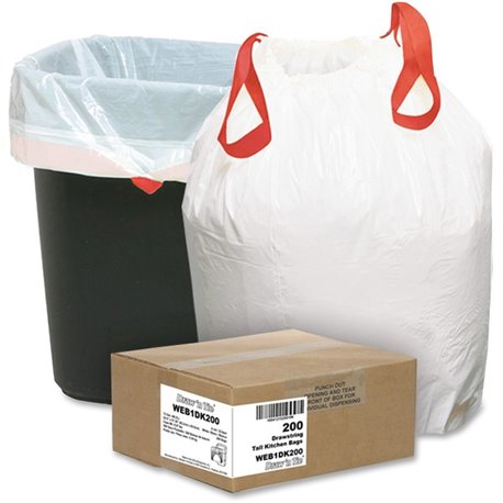 Berry 13 Gallon Drawstring Trash Bags - Small Size - 13 gal Capacity - 24.50" Width x 27.38" Length - 0.90 mil (23 Micron) Thick