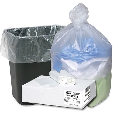 Berry Ultra Plus Trash Can Liners - Small Size - 10 gal Capacity - 24" Width x 24" Length - 0.31 mil (8 Micron) Thickness - High