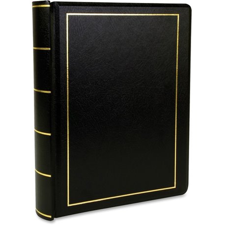 Wilson Jones Minute Book - 125 Sheet(s) - 28 lb - Sewn Bound - Letter - 8.50" x 11" Sheet Size - Black Cover - 1 Each