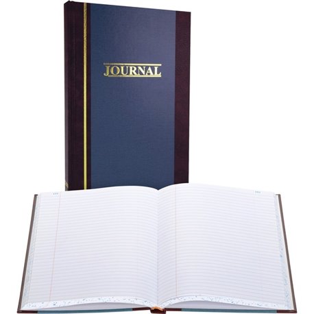 Wilson Jones S300 Record Ruled Account Journal - 300 Sheet(s) - 7.25" x 11.75" Sheet Size - Blue - White Sheet(s) - Blue Cover -