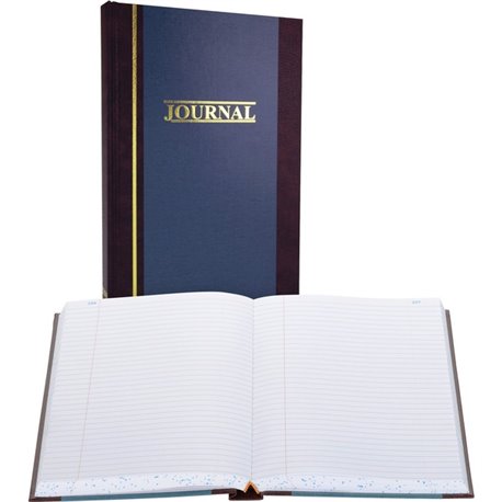 Wilson Jones S300 Record Ruled Account Journal - 500 Sheet(s) - 7.25" x 11.75" Sheet Size - Blue - White Sheet(s) - Blue Cover -