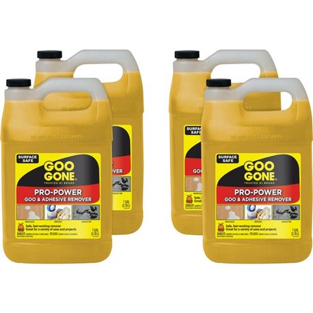 Goo Gone 1-Gallon Pro-Power Goo Remover - 128 fl oz (4 quart) - Citrus Scent - 4 / Carton - Fast Acting - Orange