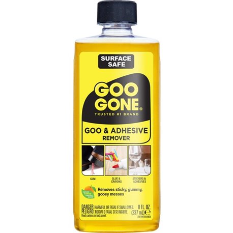 Goo Gone Gum/Glue Remover - For Multipurpose - 8 fl oz (0.3 quart) - 12 oz (0.75 lb) - Citrus Scent - 1 Each - Easy to Use - Ora