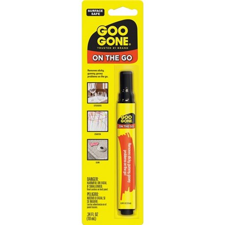 Goo Gone Mess-free Pen - For Multipurpose - 0.34 fl oz - Spill Proof, Unbreakable, Compact, Mess-free, Long Lasting - 1 Each - B