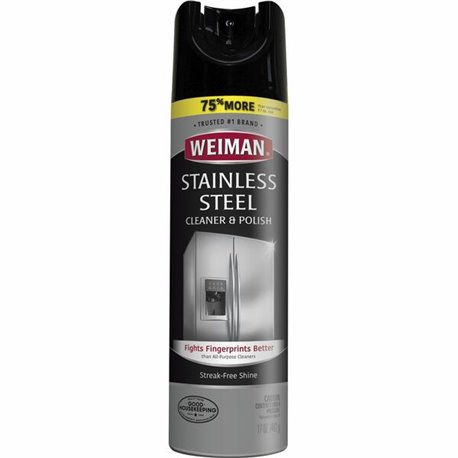 Weiman Stainless Steel Cleaner/Polish - 17 oz (1.06 lb) - 1 Each - Streak-free, Fingerprint Resistant, Dust Resistant, Dirt Resi