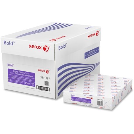 Xerox Bold Digital Printing Paper - 100 Brightness - Letter - 8 1/2" x 11" - 60 lb Basis Weight - Smooth - 250 / Pack - Sustaina