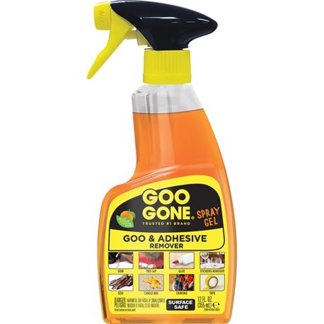 Goo Gone Spray Gel - For Multipurpose, Shoe Polish - 12 fl oz (0.4 quart)Bottle - 1 Each - Non-drip, No-mess - Orange