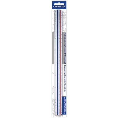 Staedtler 12" Triangular Engineer Scale - 12" Length - 10, 20, 30, 40, 50, 60 Graduations - Imperial Measuring System - Polystyr