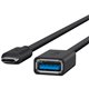 Belkin USB-C to USB-A Adapter - USB 3.0 Charger - 5 Gbps - Black - 6" USB Data Transfer Cable for Flash Drive, Keyboard, Mouse -