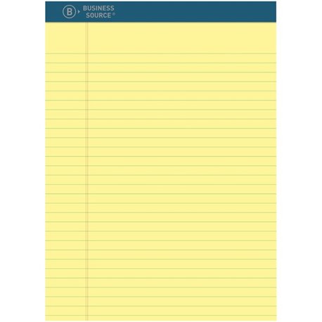 Business Source Premium Writing Pad - 2.50" x 8.5" x 11.8" - Tear Proof, Sturdy Back, Bleed-free - 1 Dozen