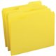 Business Source Reinforced Tab Colored File Folders - Yellow - 10% Recycled - 100 / Box