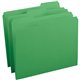 Business Source Reinforced Tab Colored File Folders - Green - 10% Recycled - 100 / Box