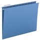 Business Source 1/5 Tab Cut Letter Recycled Hanging Folder - 8 1/2" x 11" - Blue - 10% Recycled - 25 / Box