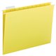 Business Source 1/5 Tab Cut Letter Recycled Hanging Folder - 8 1/2" x 11" - Yellow - 10% Recycled - 25 / Box