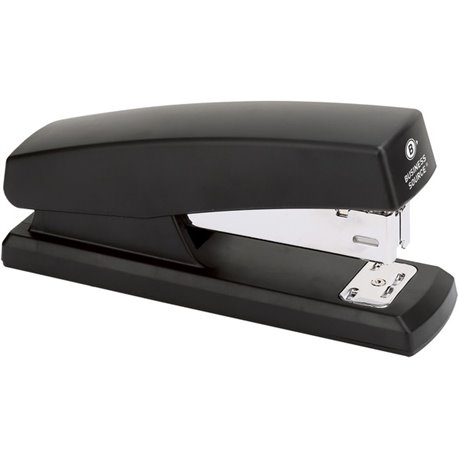 Business Source Half-strip Stapler - 20 Sheets Capacity - 105 Staple Capacity - Half Strip - 1 Each - Black - Plastic