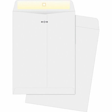 Business Source Double-prong Clasp Envelopes - Clasp - 90 - 9" Width x 12" Length - 28 lb - Clasp - Wove - 100 / Box - White