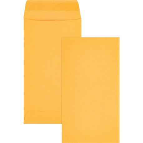 Business Source Little Coin No. 7 Kraft Envelopes - Coin - 7 - 3 1/2" Width x 6 1/2" Length - 28 lb - Gummed - Kraft - 500 / Box