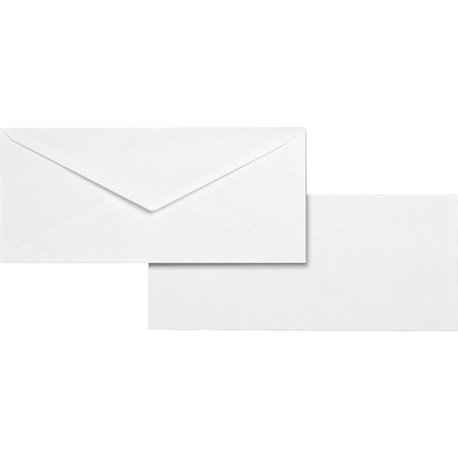 Business Source No. 10 White Wove V-Flap Business Envelopes - Business - 10 - 9 1/2" Width x 4 1/8" Length - 24 lb - Gummed - Wo