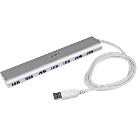 StarTech.com 7-Port USB Hub, USB A to 7x USB-A Ports, USB 5Gbps, Self-Powered, Portable Laptop USB 3.0 Hub Expansion with Power 