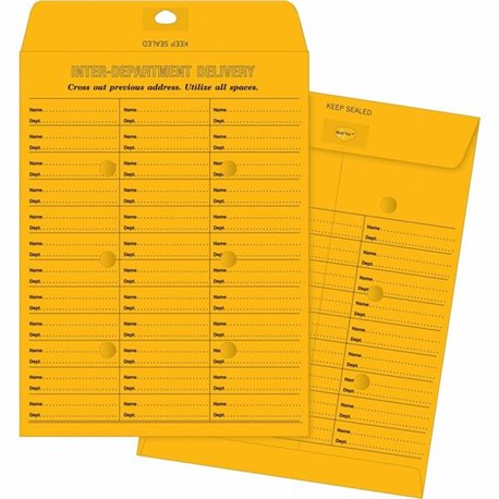 Business Source Interdepartmental Envelopes - Inter-department - 28 - 10" Width x 13" Length - 28 lb - Self-sealing - Kraft - 10