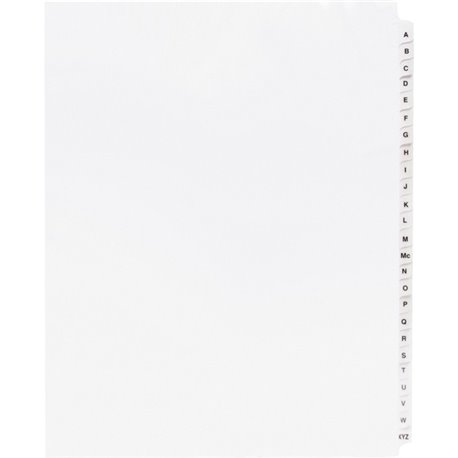 Business Source A-Z Tab Table of Contents Index Dividers - Printed Tab(s) - Character - A-Z - 25 Tab(s)/Set - 8.5" Divider Width