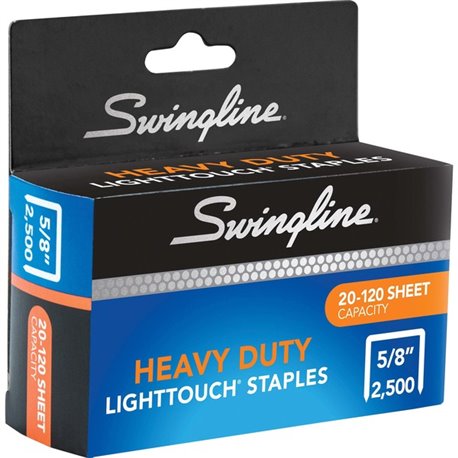 Swingline LightTouch Heavy-Duty Staples - 100 Per Strip - Heavy Duty - 5/8" Leg - Holds 120 Sheet(s) - Heavy Duty, Chisel Point2