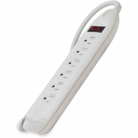 Belkin 6-Outlet Power Strip w/ On-Off Switch - 12ft Cord - Straight Plug - White - 3-prong - 6 - 12 ft Cord - Beige