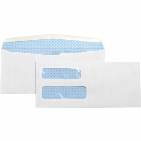 Business Source No. 10 Double-Window Invoice Envelopes - Double Window - 10 - 9 1/2" Width x 4 1/8" Length - 24 lb - Gummed - Wo