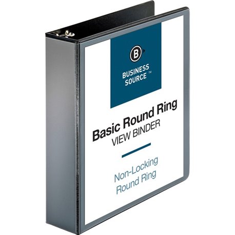 Business Source Round-ring View Binder - 2" Binder Capacity - Letter - 8 1/2" x 11" Sheet Size - 475 Sheet Capacity - Round Ring