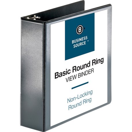 Business Source Round-ring View Binder - 3" Binder Capacity - Letter - 8 1/2" x 11" Sheet Size - 625 Sheet Capacity - Round Ring