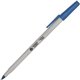 Business Source Medium Point Ballpoint Stick Pens - Medium Pen Point - Blue - Light Gray Barrel - Stainless Steel Tip - 1 Dozen