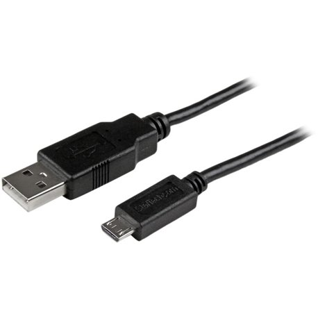 StarTech.com 1 ft Mobile Charge Sync USB to Slim Micro USB Cable for Smartphones and Tablets - A to Micro B M/M - Charge and Syn